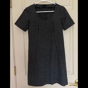 Theory Wool Sheath Dress, Gray, Size 0, Pre-owned